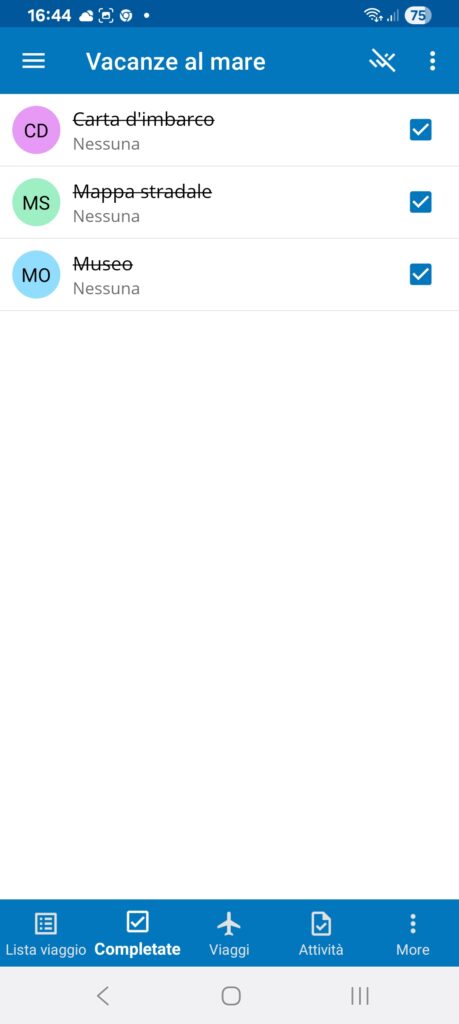 App Travel List - Lista da viaggio